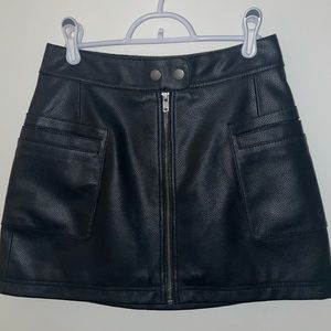 NOWT Free People Faux Leather A-Line Skirt